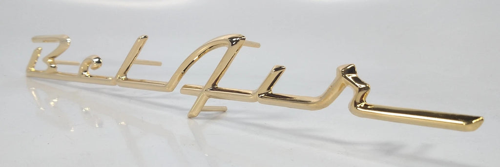 Gold Quarter Panel Script Emblem for Rear Side Fender for 1957 Chevy Bel Air