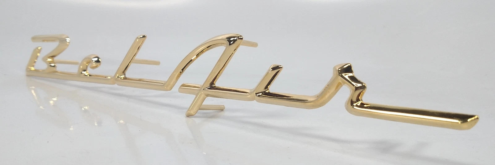 Gold Quarter Panel Script Emblem for Rear Side Fender for 1957 Chevy Bel Air