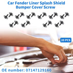 20 Pcs Fender Liner Splash Shield Screw Kit for BMW 1 Series (2004–2013)