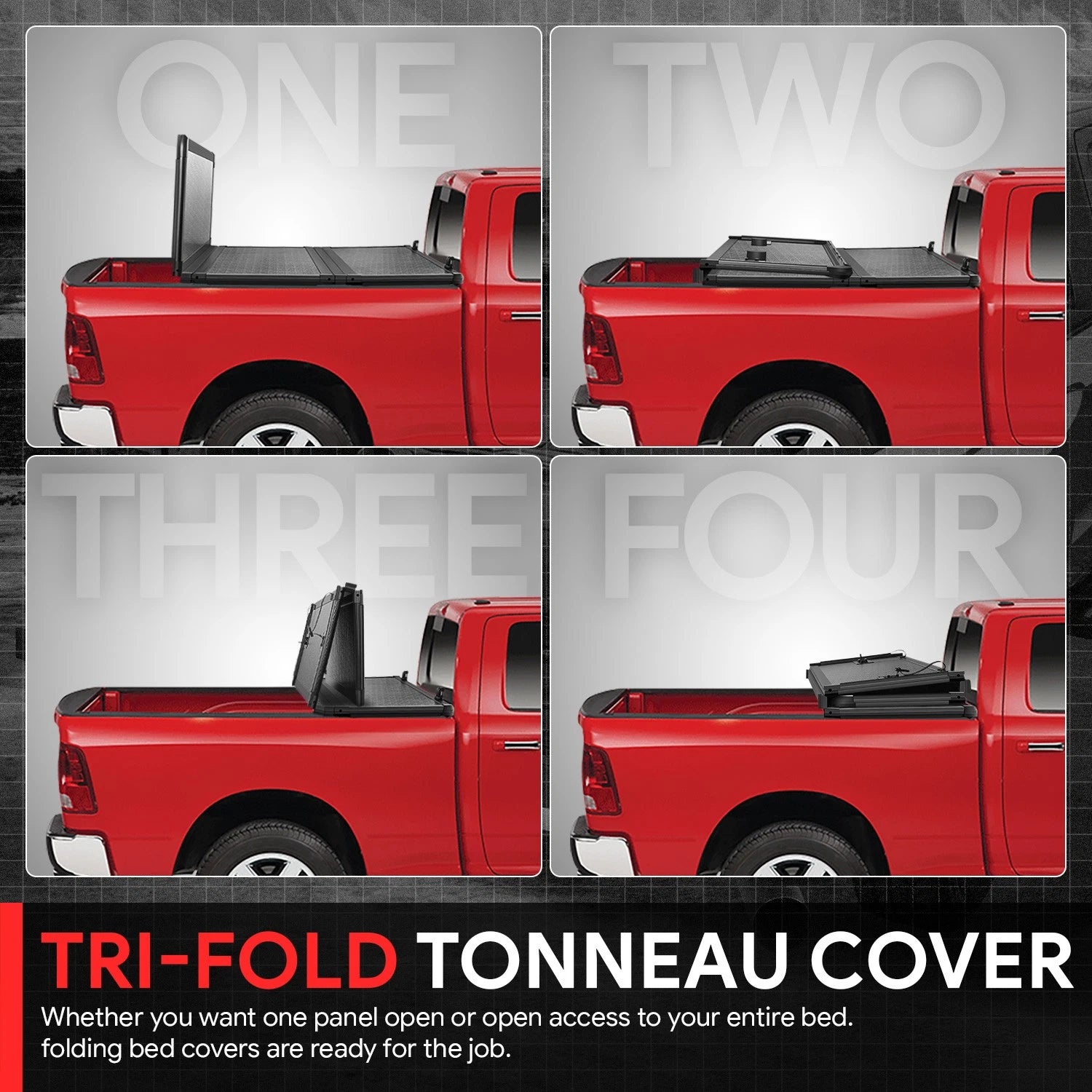 Aluminum Hard Top Folding Tri-Fold Tonneau Cover for Ford Maverick (2022–2024)