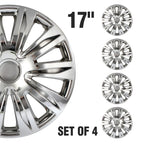 Set of 4 Chrome Wheel Covers for R17 Tire & Rim