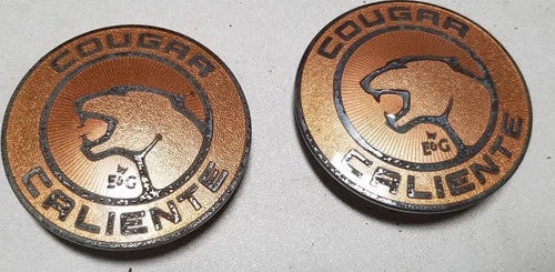 Set of 2 Gold Cougar Caliente Emblems for Mercury Cougar (1991–1997)