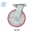 Set of 4 Heavy Duty Red Tilt Casters 6"×2" 4800 lb Capacity