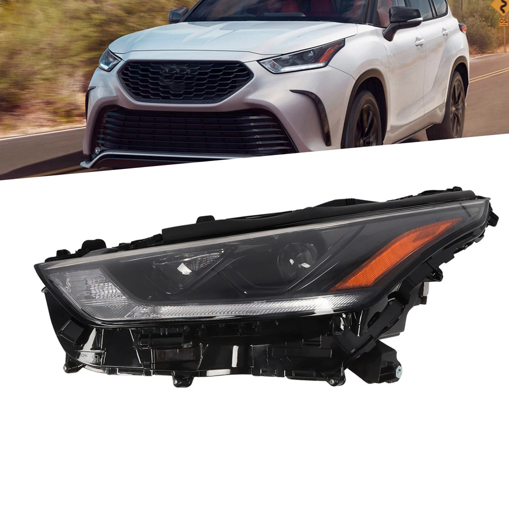 Driver LED Projector Headlight w/LED DRL for Toyota Highlander (2020–2023)