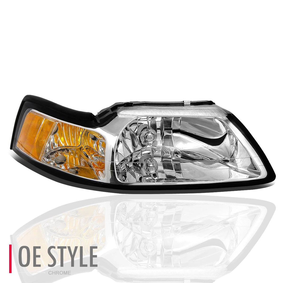 OE Style Chrome Front Headlight for Ford Mustang (1999–2004) FO2502177
