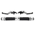 Silver Extendable Brake Clutch Lever Grip Set for Yamaha YZF R1 MT-09 (2015-2023)