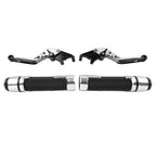 Silver Extendable Brake Clutch Lever Grip Set for Yamaha YZF R1 MT-09 (2015-2023)