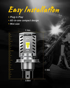 H4 LED Headlight Bulb for Car Motorcycle (6500K)