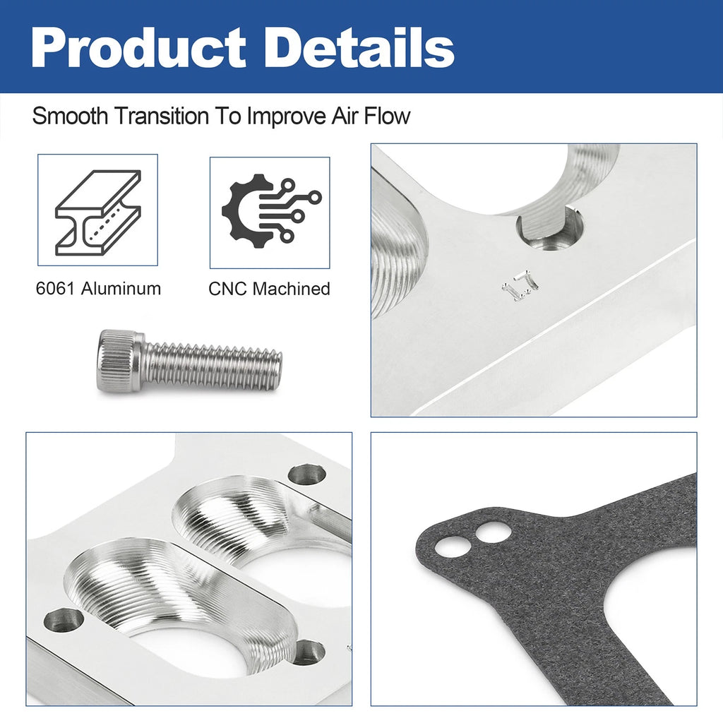 Carburetor to TBI Intake Manifold Adapter for Holley Edelbrock (1.7")