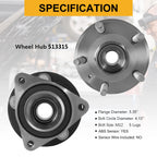 2 Front Wheel Hub & Bearings 513315 for Chevy Cruze (2011–2016) 15" Wheels