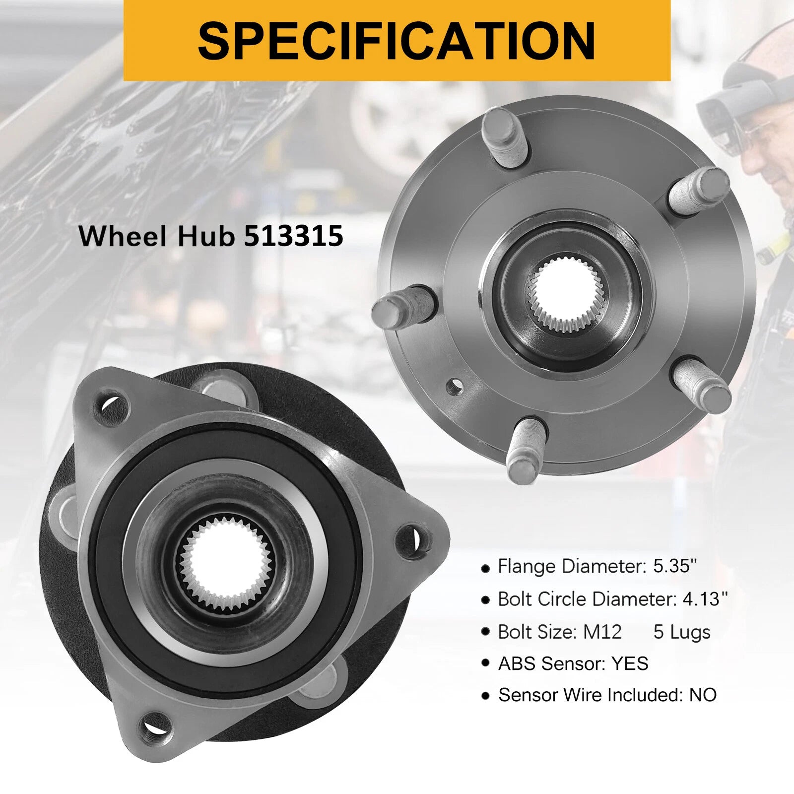 2 Front Wheel Hub & Bearings 513315 for Chevy Cruze (2011–2016) 15" Wheels