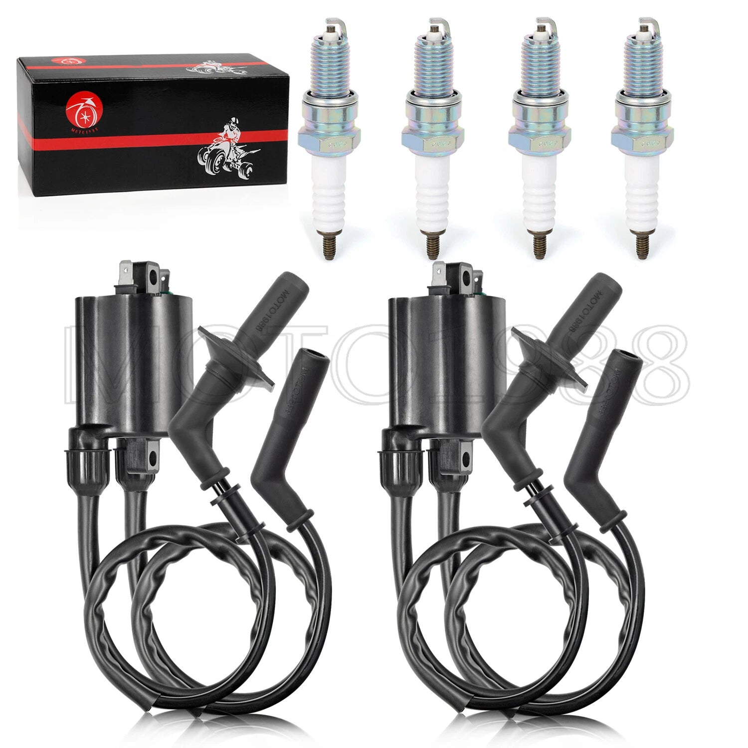 Set of 2 Ignition Coil Spark Plug Caps for Honda Shadow Spirit 1100 (1996–2007)