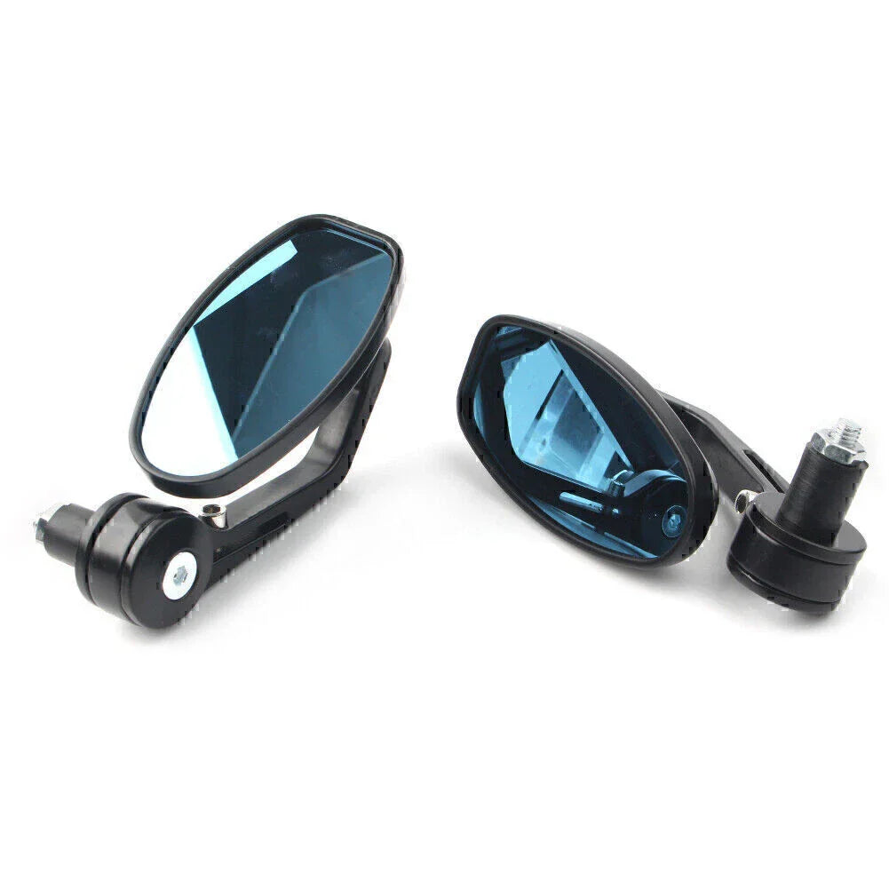 7/8" Aluminum Rear View Side Mirrors for Motorcycle - Black