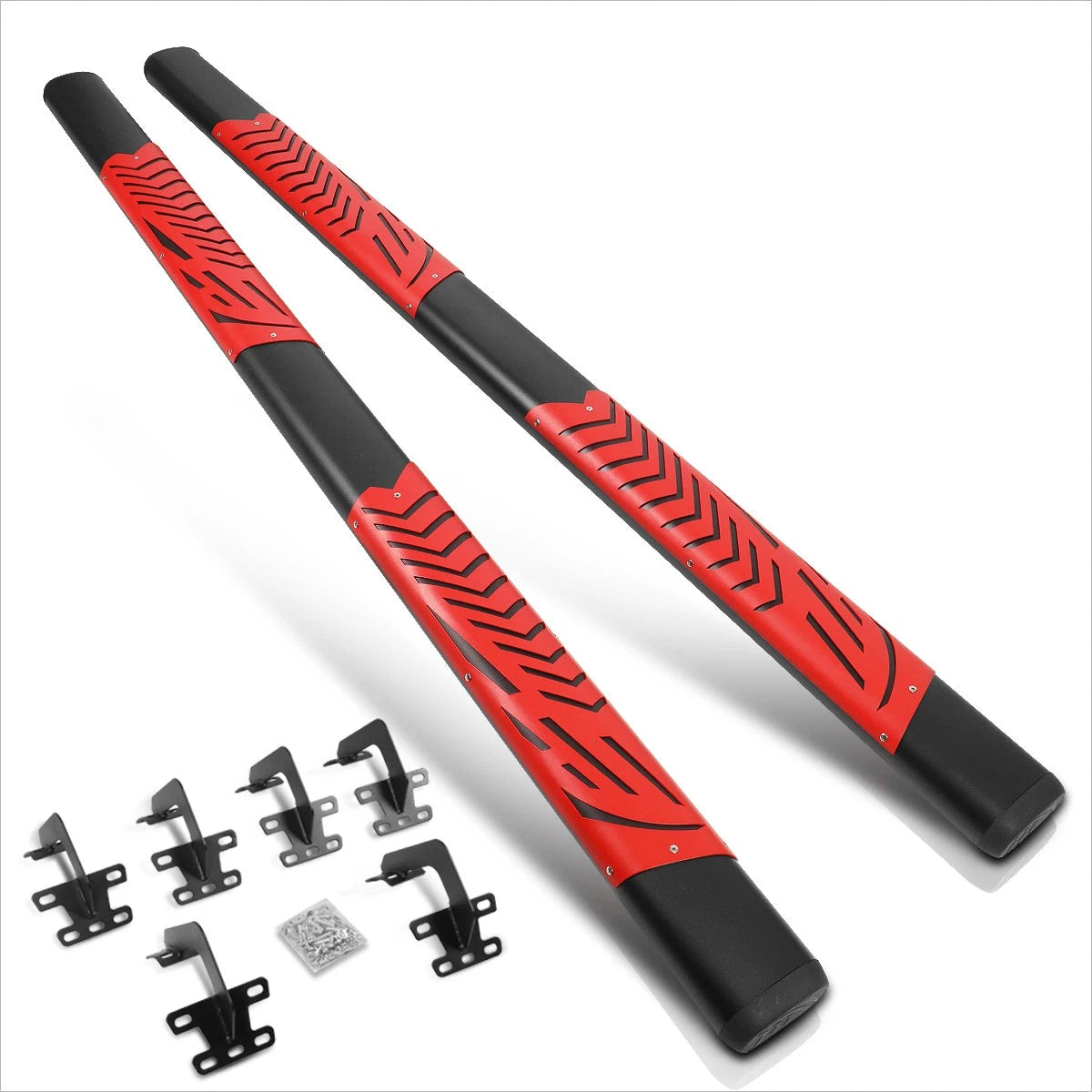Set of 2 Black Oval Nerf Bars for Ram 1500 Crew Cab (2019–2024)