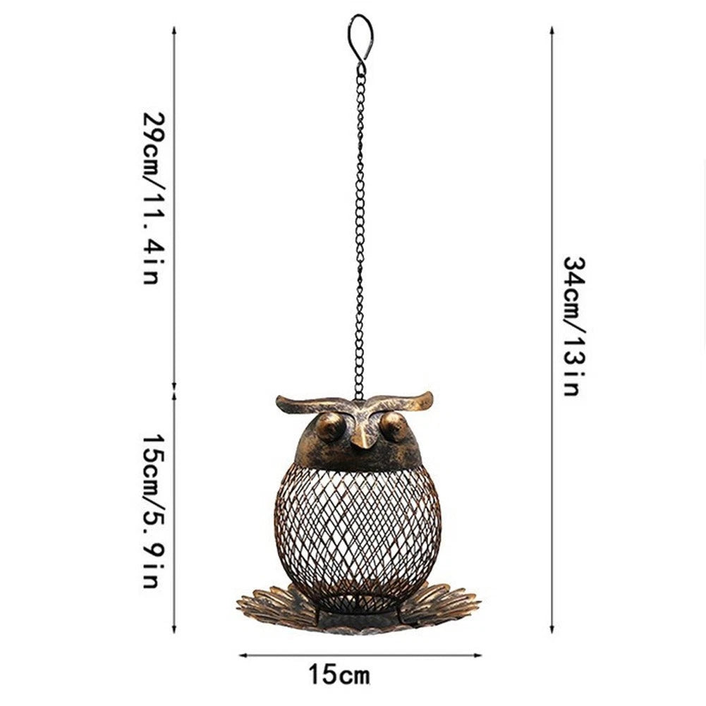 2X Charming Owl Design Bird Feeder with Large Capacity for Outdoor Spaces