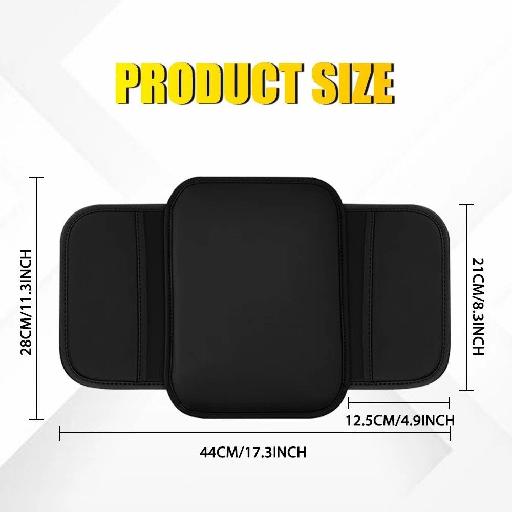 Black Leather Seat Armrest Cushion Protector Pad for Car (H)