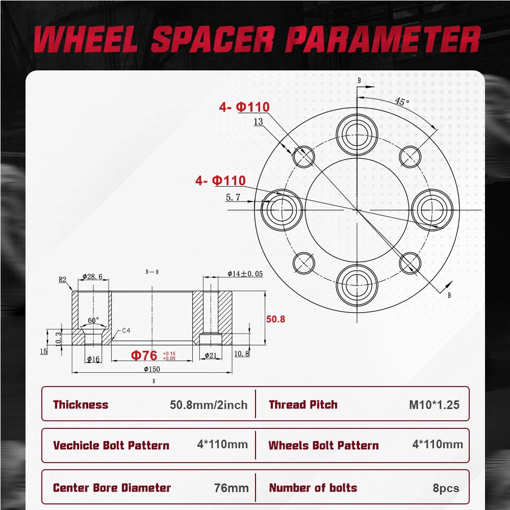 2" Wheel Spacers for Honda Rancher/Recon 250 (2000-2004)