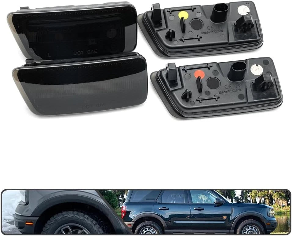 4X Smoked LED Front & Rear Bumper Side Marker Light for Ford Bronco Sport (2021–2024)