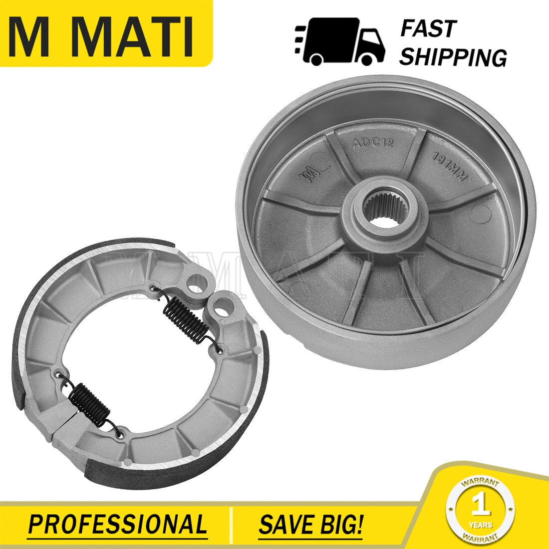 Rear Brake Drum with Brake Shoes for Honda Foreman 500 TRX500FE (2005–2011)