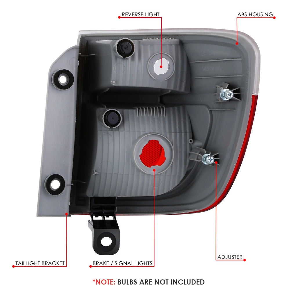 Set of 2 Chrome Housing Red Lens Parking Taillights for Dodge Durango (2011–2013)