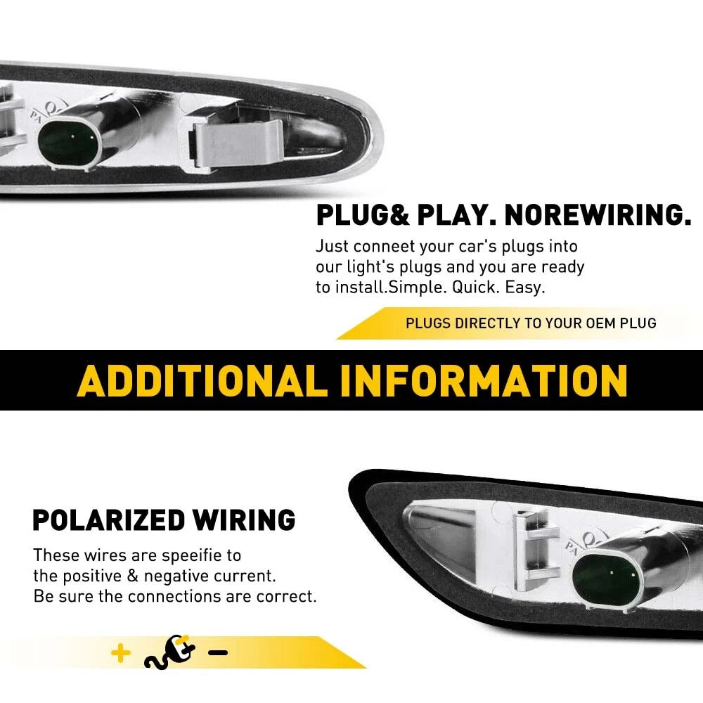 SMD LED Front Side Fender Marker Lights for BMW E90 E82 E92 E46 E83 E60 (2006-2013)