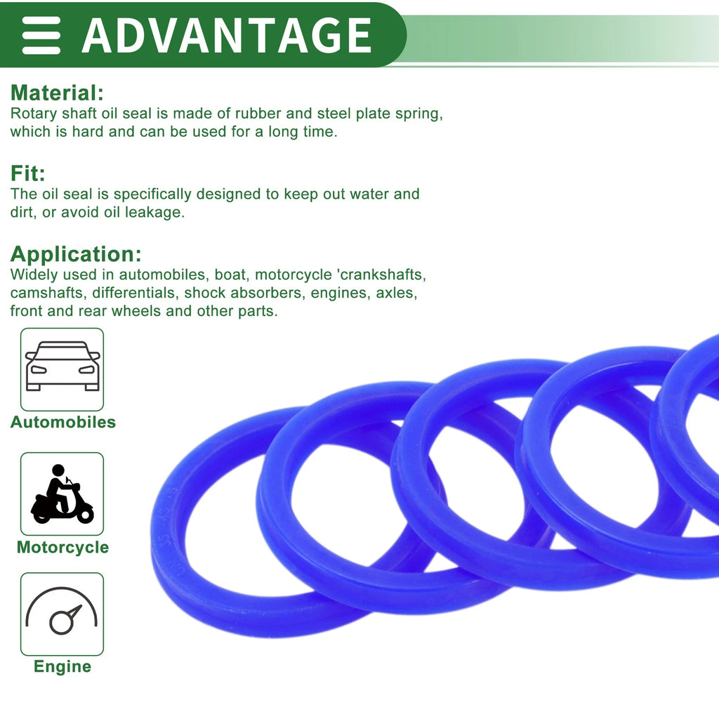 Set of 5 Oil Seal Ring 35x43x5mm for Rotary Shaft (High Pressure)