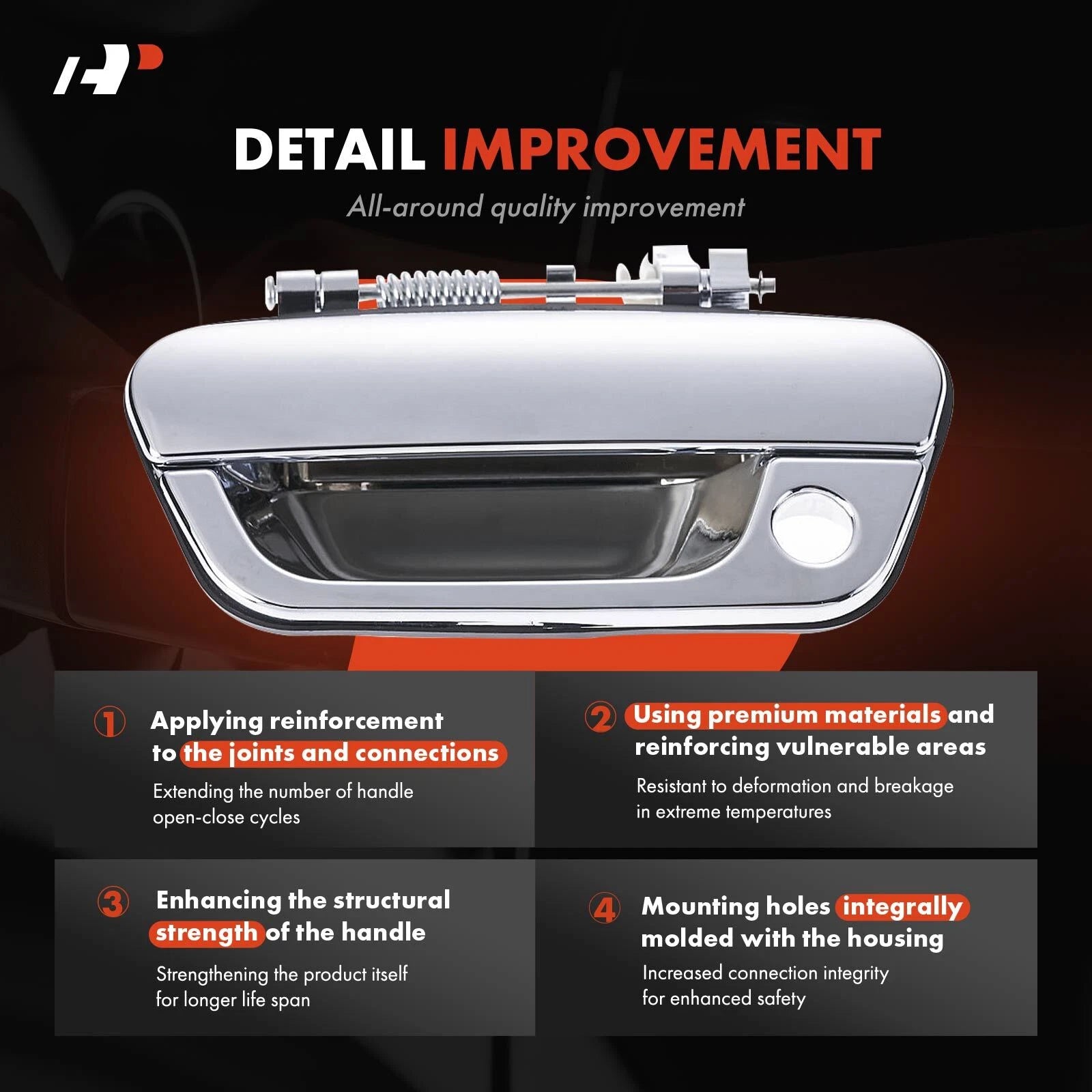 Front Driver Exterior Door Handle with Keyhole for Chevrolet Spark (2013-2015)