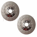 2X Front Vented Drilled Dimpled Disc Brake Rotor for Audi R8 (OEM)