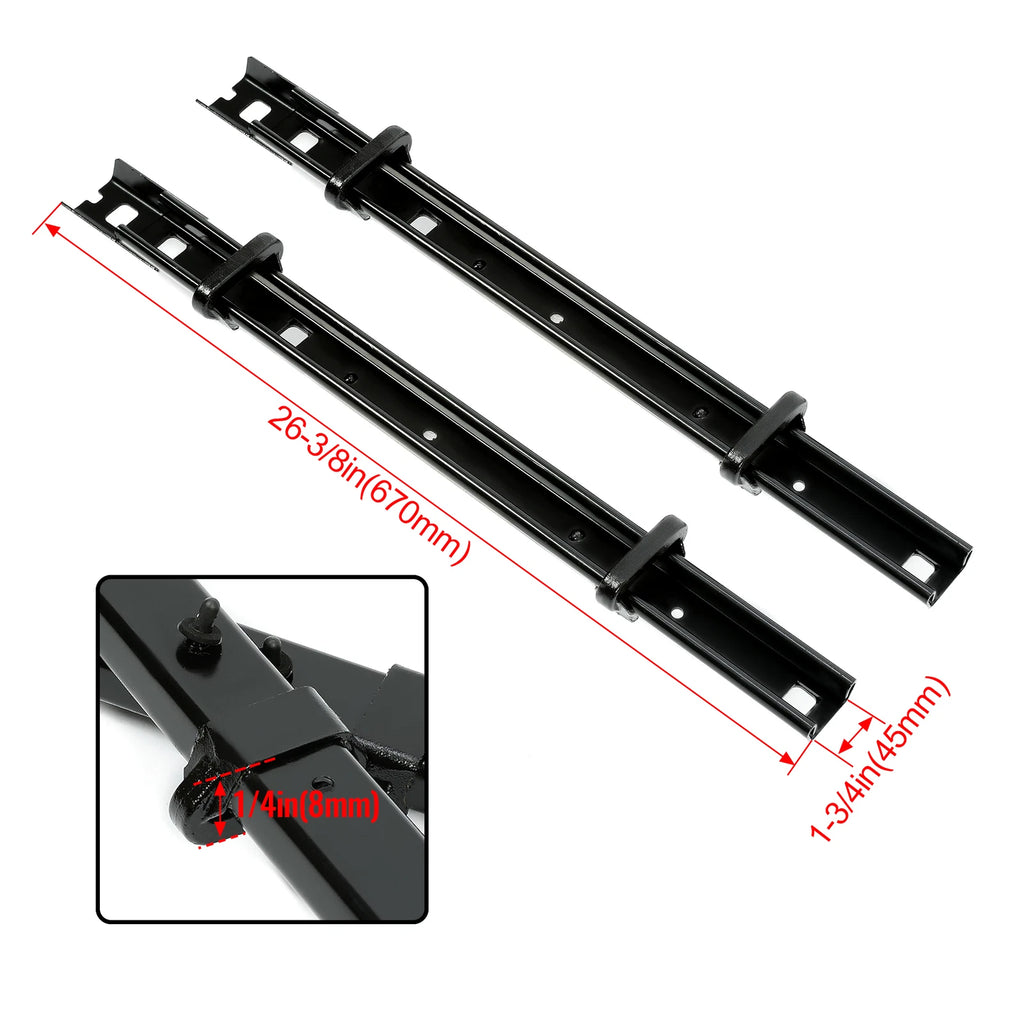 Set of 2 Black Floor Track Brackets for Ford Transit (2015–2024)