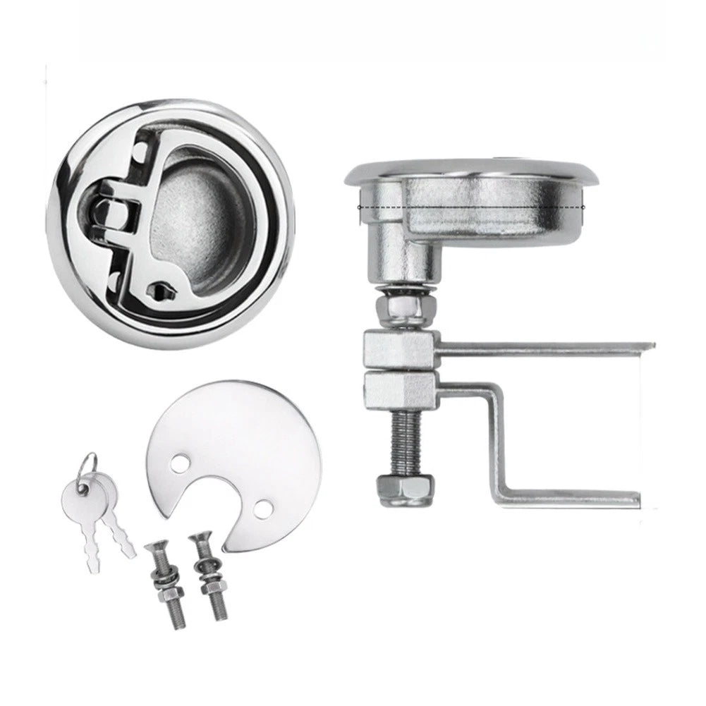 Polished 316 Stainless Steel Square Floor Latch for Marine Applications