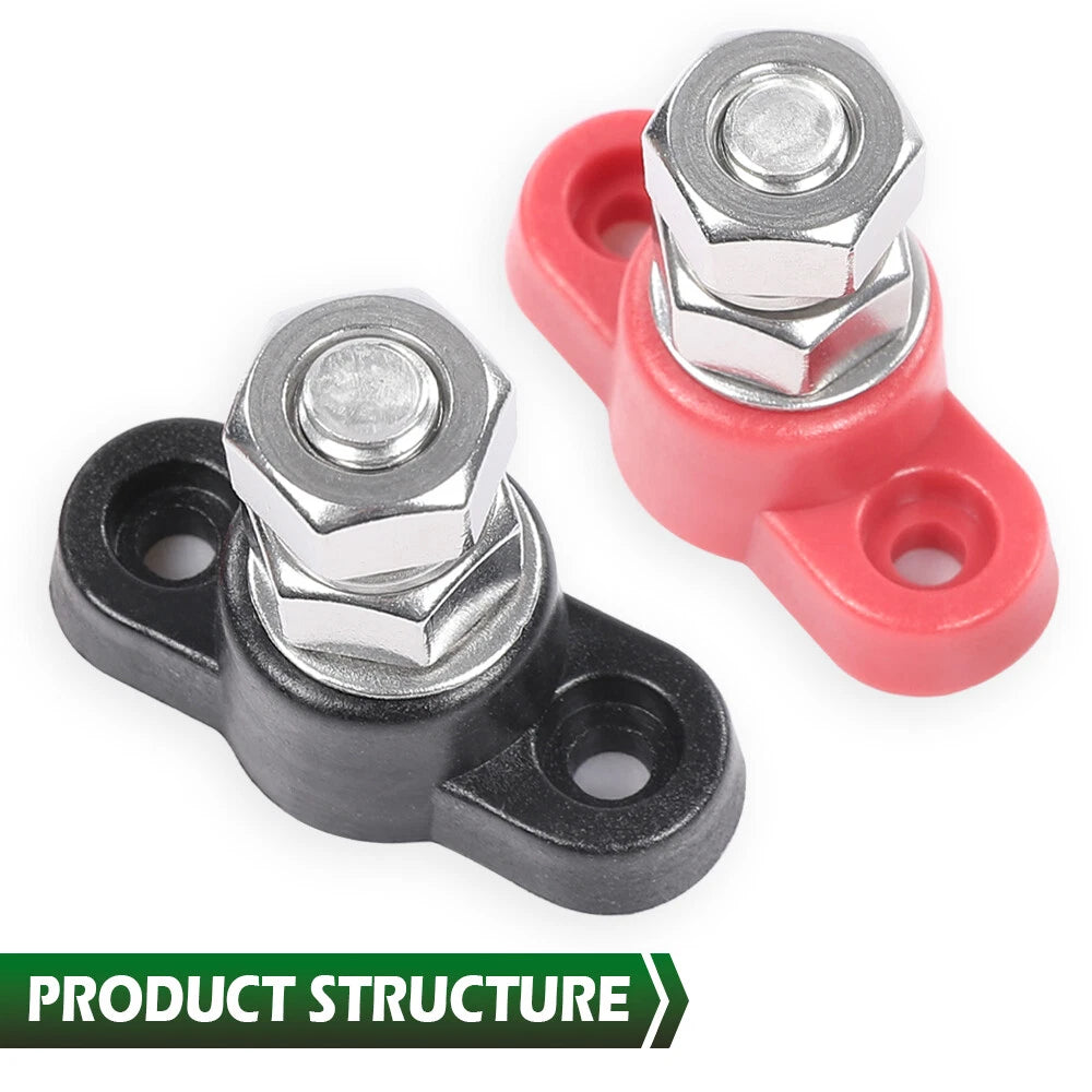 Set of 2 Junction Block Power Post Insulated Terminal Studs 3/8"