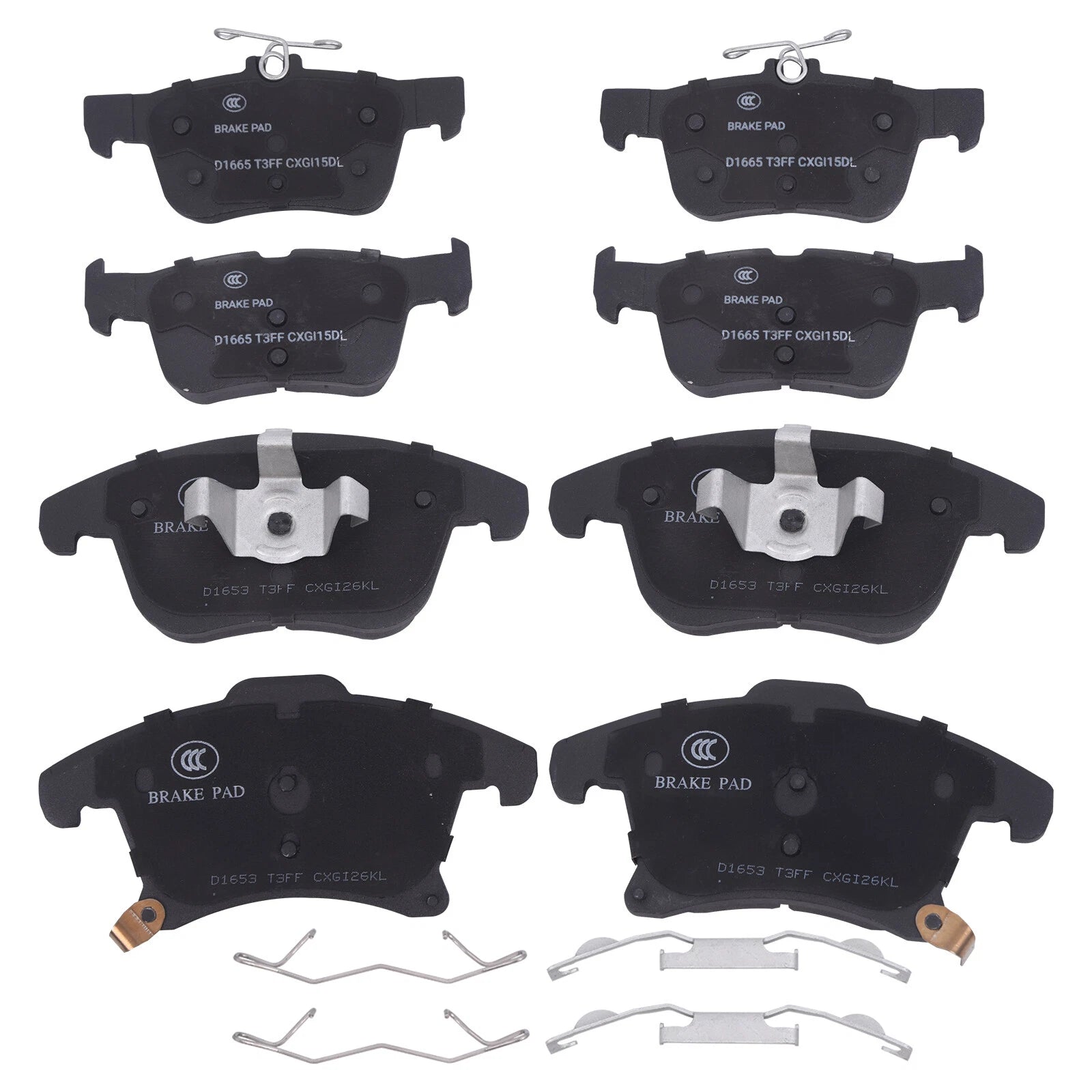 Set of 4 Brake Pads for Ford Fusion Lincoln MKZ (2013–2016)