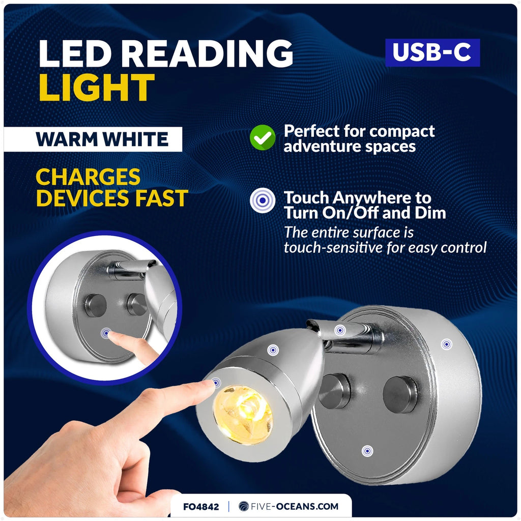 LED Reading Light with Touch Dimmer for RV (12V)