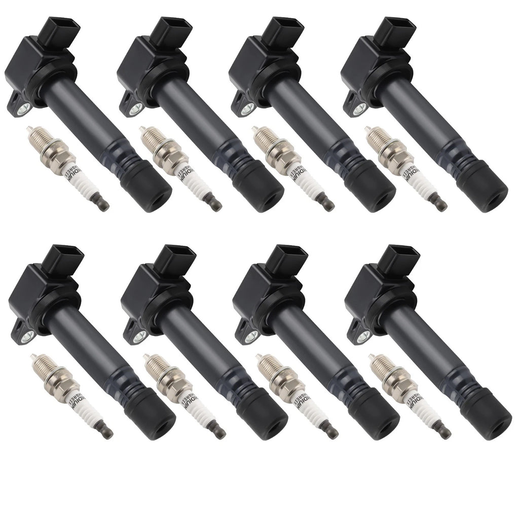 Pack of 8 Ignition Coils + Spark Plugs for Volvo S80 XC90 (2005–2010) UF574