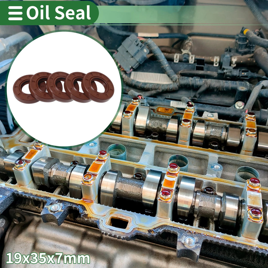 Set of 5 Oil Seal Rotary Shaft Seal FKM Rubber 19x35x7mm