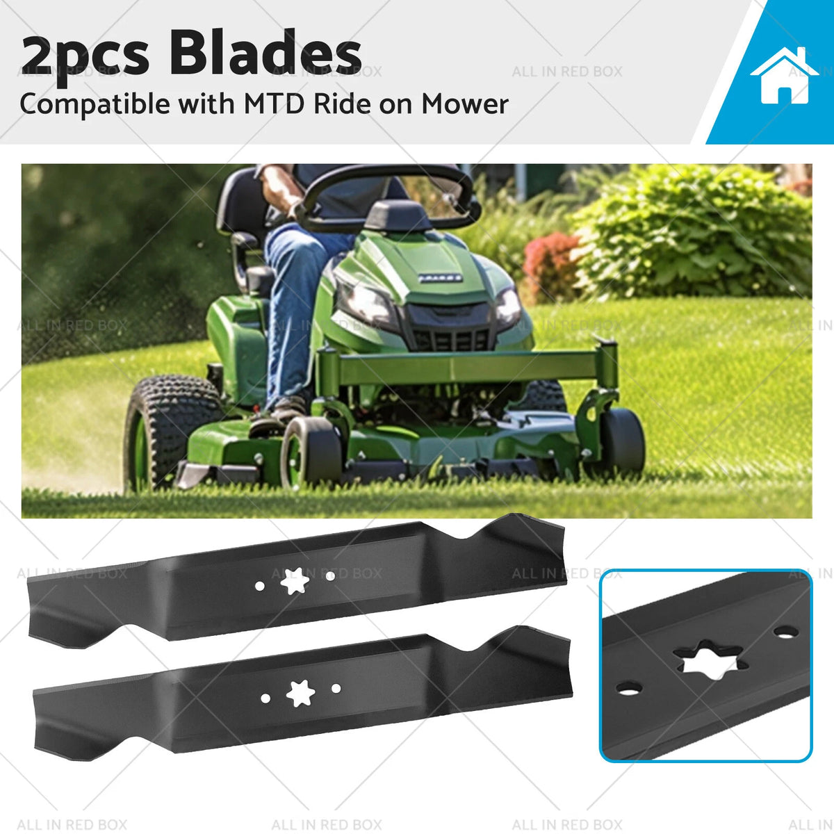 2X Blades for MTD Ride On Mowers 38" 6 Point (742-0654)
