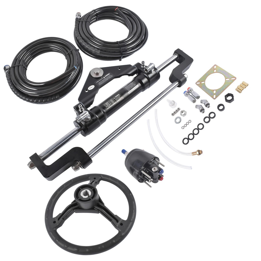 Hydraulic Outboard Boat Steering Kit for Various Models (20ft Hoses)