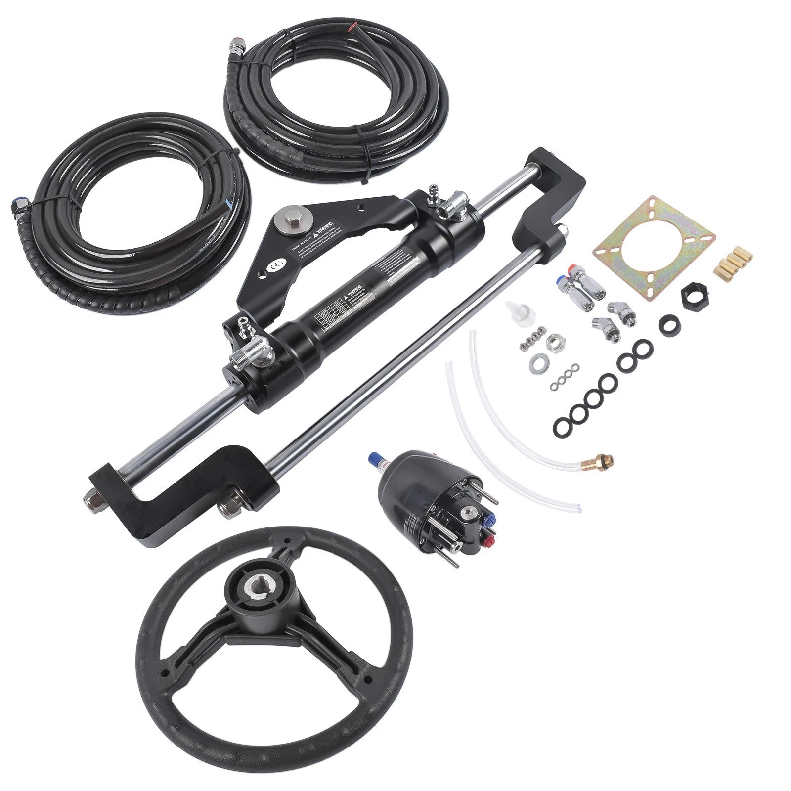 Hydraulic Outboard Boat Steering Kit for Various Models (20ft Hoses)