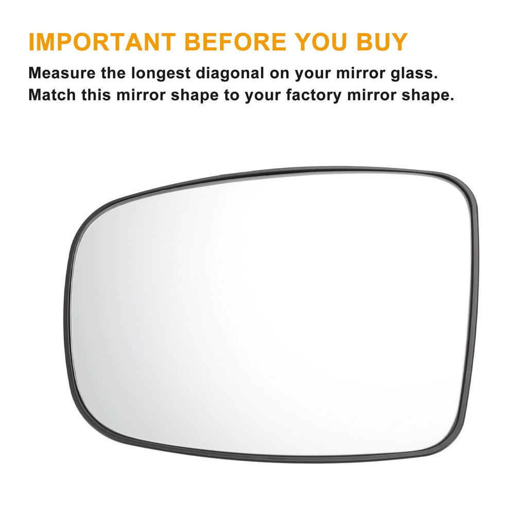 Left Side White Mirror Glass for Hyundai I10 (2007–2010)