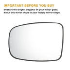 Left Side White Mirror Glass for Hyundai I10 (2007–2010)