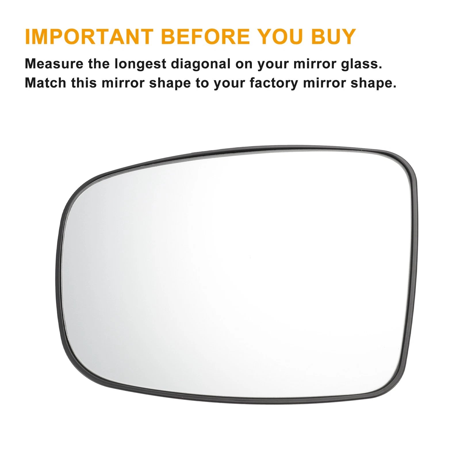 Left Side White Mirror Glass for Hyundai I10 (2007–2010)