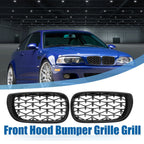 1 Pair Front Hood Bumper Grille for BMW 3 Series (2002–2005) Gloss Black