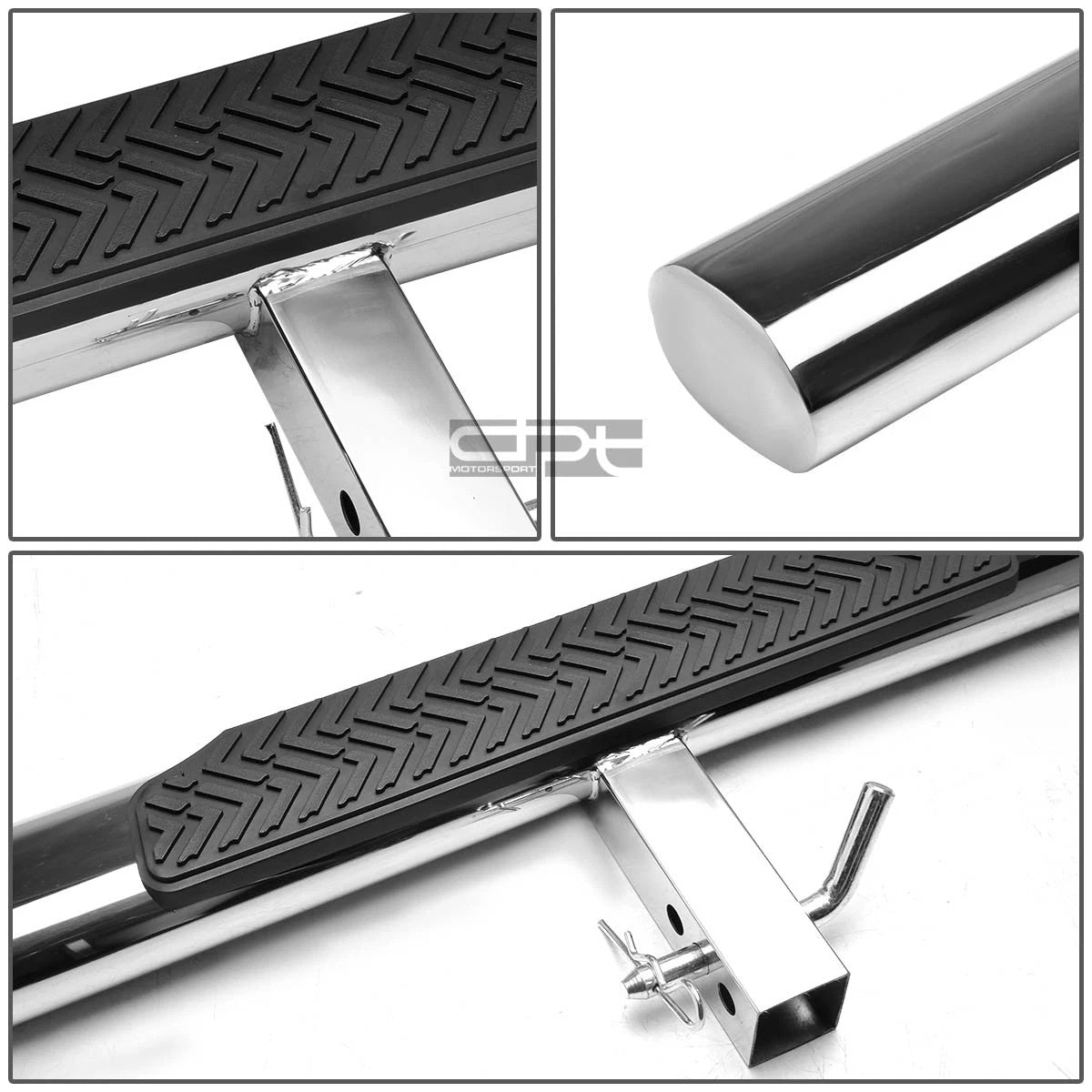 Oval 35"x 4" Chrome Steel Trailer Towing Hitch Step Bar for Receiver