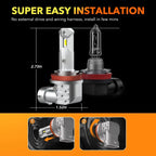 Set of 4 CANBUS H11 H8 LED Headlight Bulbs Conversion Kit Low Beam 6500K