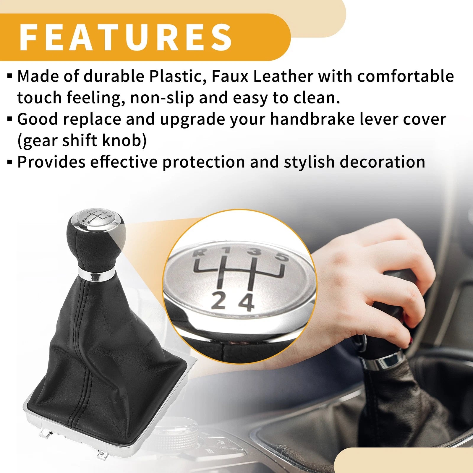 5 Speed Gear Shift Knob with Cover No. 3C0711113A for VW Passat (2006–2010)