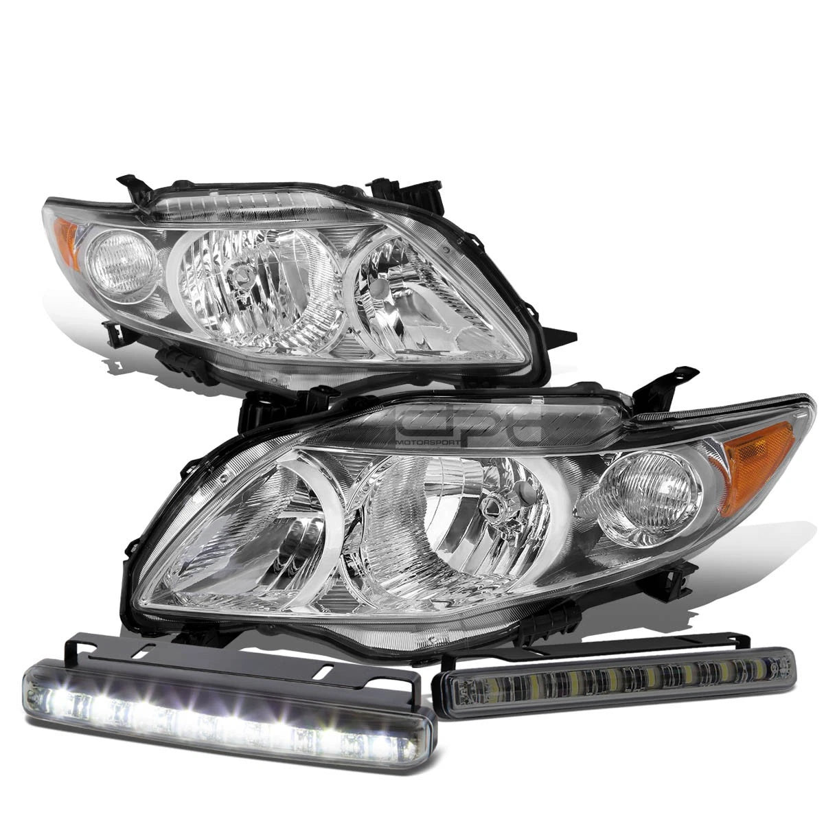 Chrome Housing LED Fog Light Kit for Toyota Corolla (2009–2010)
