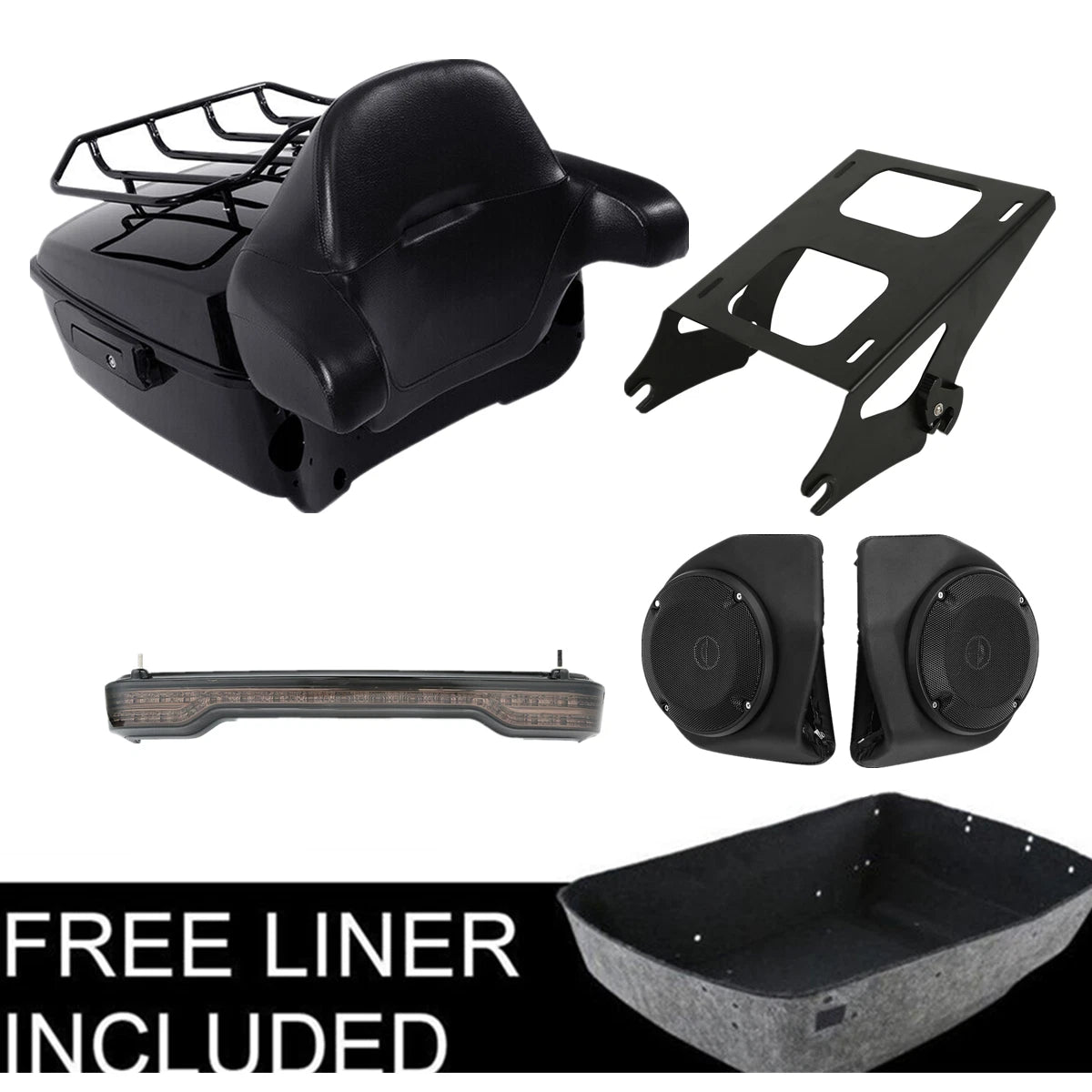 Trunk Pad Light Speakers for Harley Electra Glide, Street Glide, Road Glide (2014–2026)