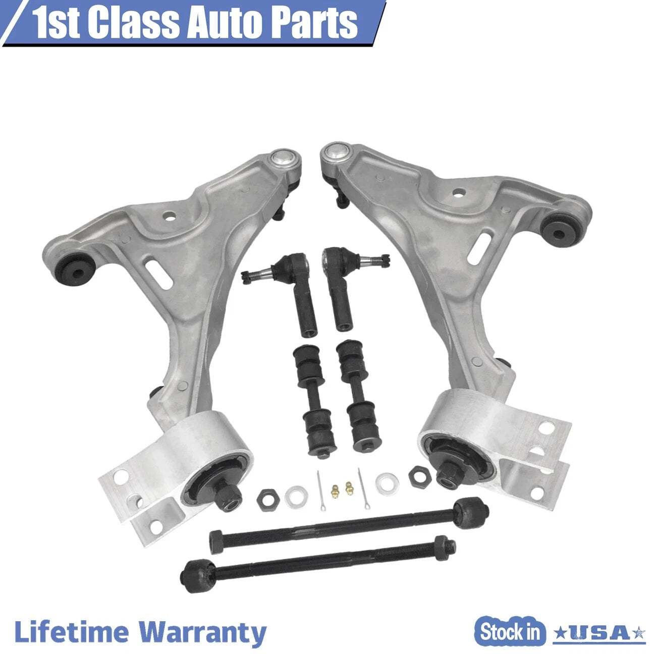 8pc Front Suspension Lower Control Arm Set for Buick Lucerne Cadillac DTS (2006-2011)