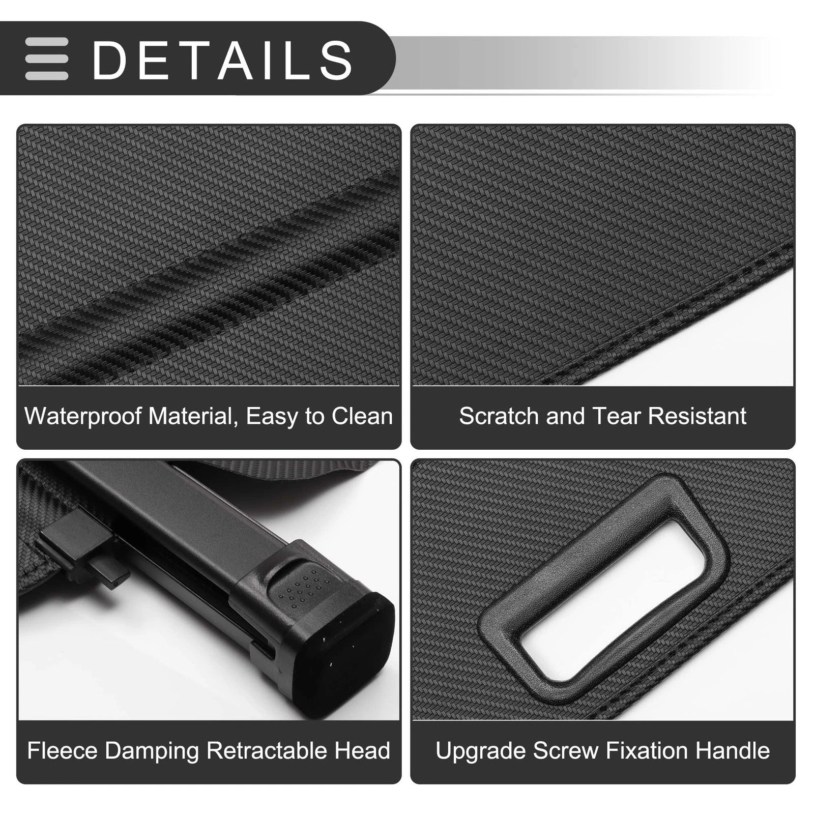 Retractable Cargo Cover for Toyota Highlander (2008–2013) Black Carbon Fiber