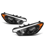 Projector Headlights for Kia Forte 5 Koup (2014–2016) Black Housing Amber Side